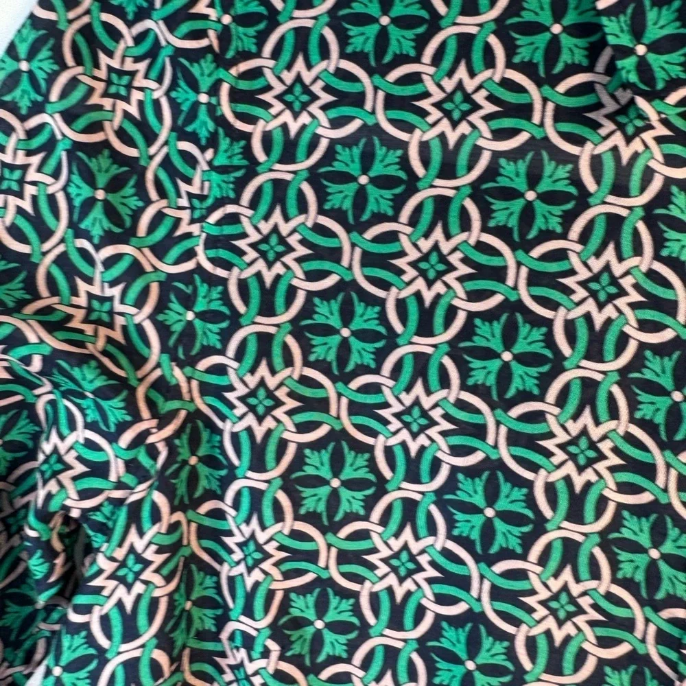 J.Crew Navy, Green & Pink Patterned Blouse OO